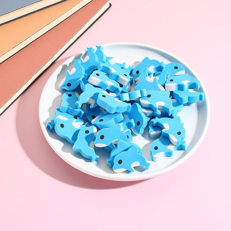 Kleeblatt Mini Dolphin Erasers for Kids Bulk, 50 PCS Cute Fun Desk Pets for Kids Classroom, Treasure Box Prizes,Party Favors for Kids Goodie Bags, Back to School Gifts for Students - Image 3
